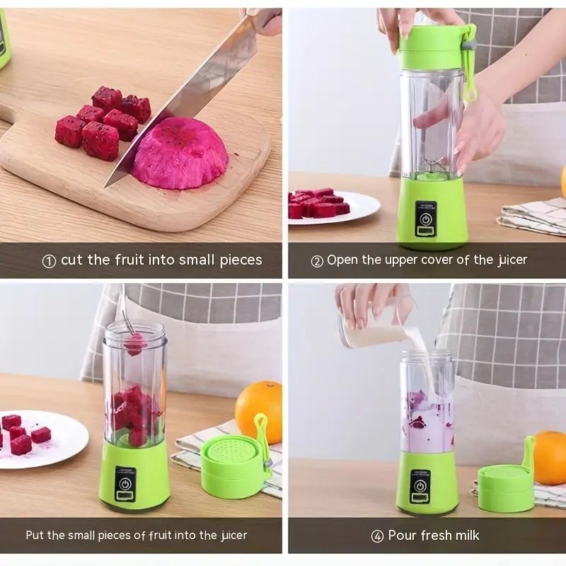 Wireless Portable Blender with 6-Leaf Blade_4