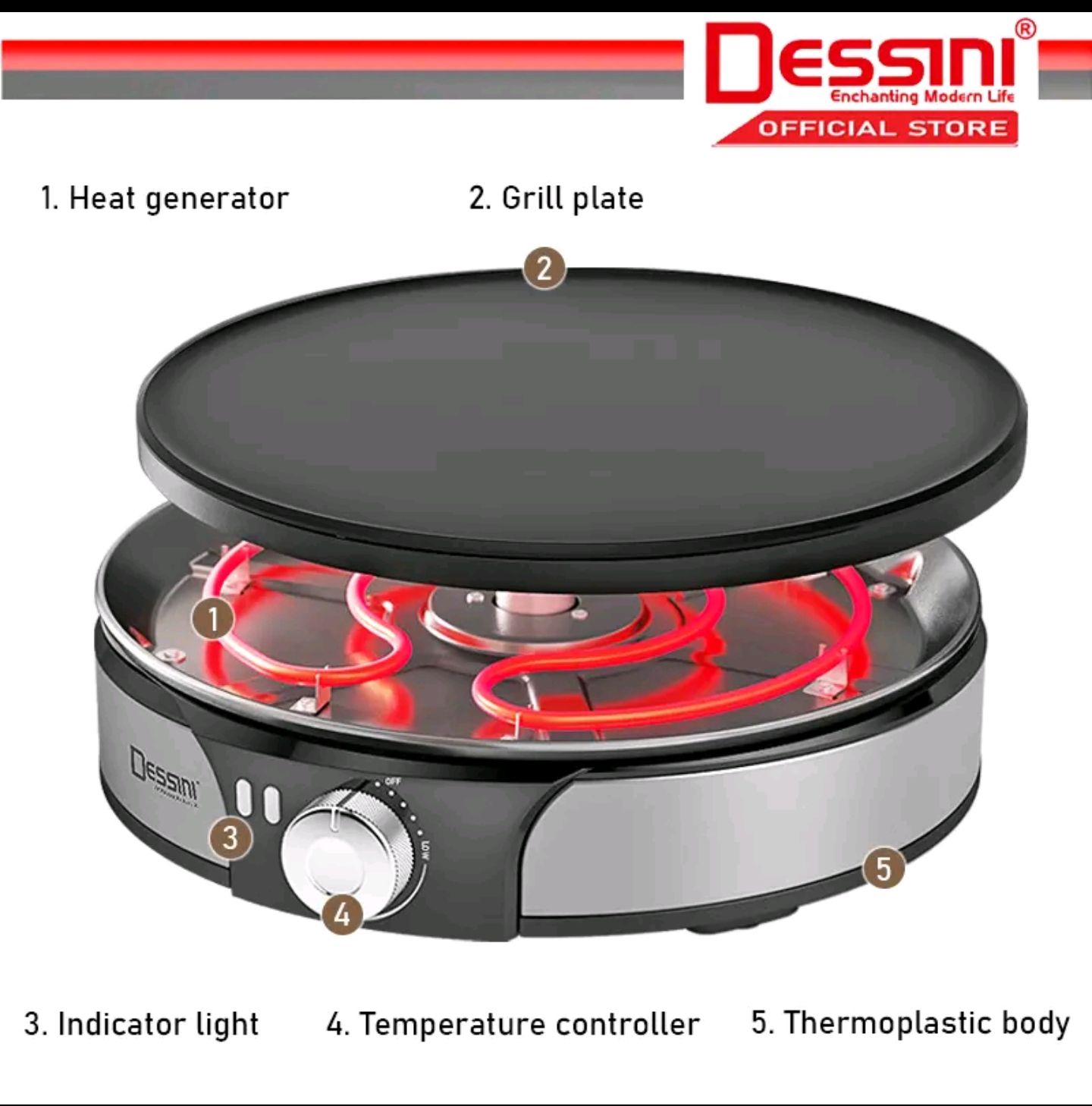 DESSINI 30cm 1200W Crepe Maker_2