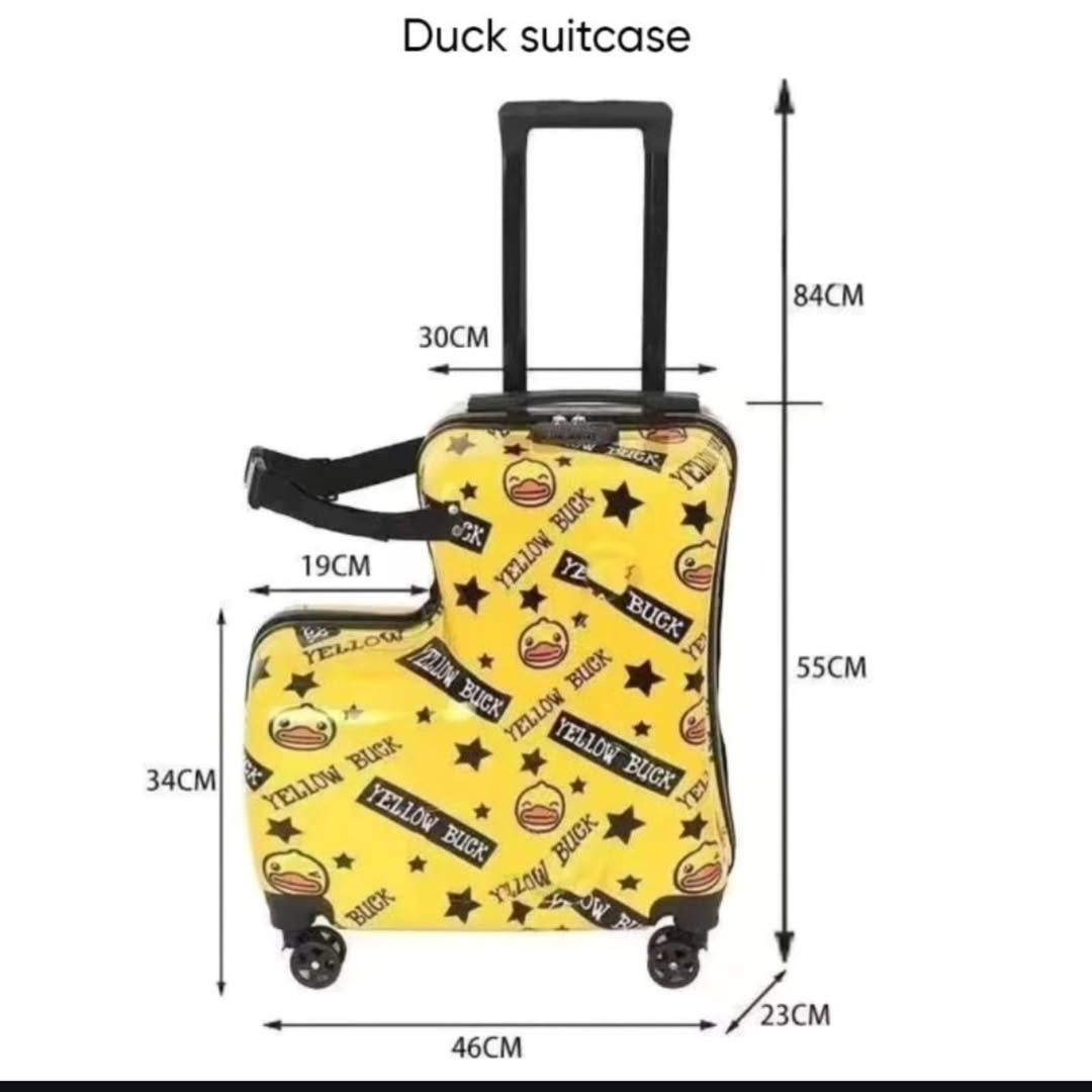 YELLOW B DUCK / BLUE L LUGGAGE WITH SEATBELT (INSTOCK)_8