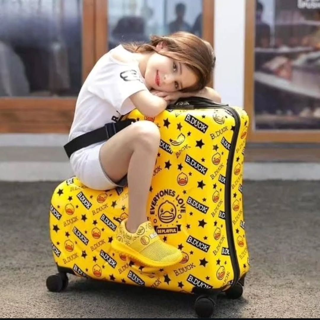 YELLOW B DUCK / BLUE L LUGGAGE WITH SEATBELT (INSTOCK)_6