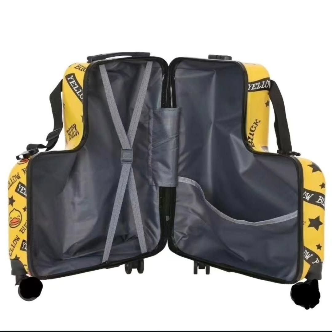 YELLOW B DUCK / BLUE L LUGGAGE WITH SEATBELT (INSTOCK)_2