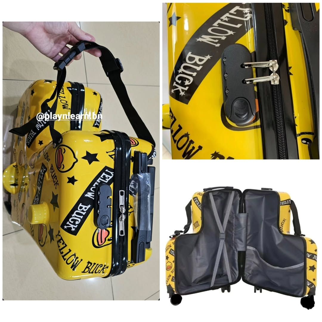 YELLOW B DUCK / BLUE L LUGGAGE WITH SEATBELT (INSTOCK)_3