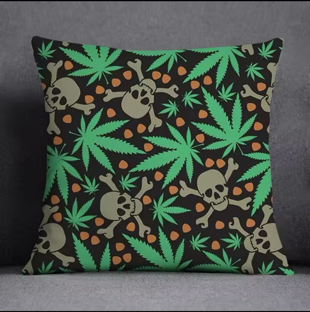 Coussin avec Housse à Motif Cannabis – Confort et Style Unique_3