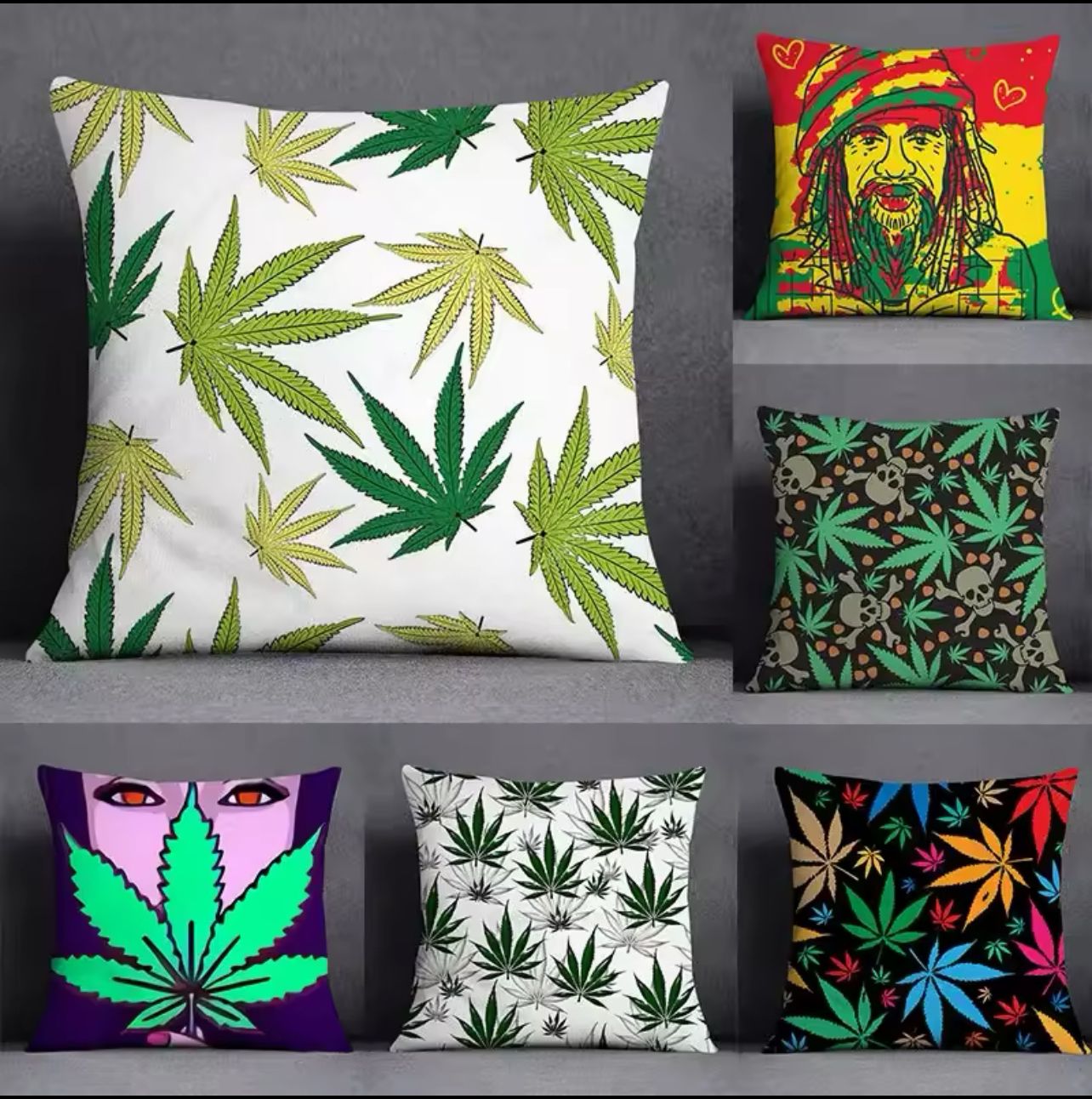 Coussin avec Housse à Motif Cannabis – Confort et Style Unique_1