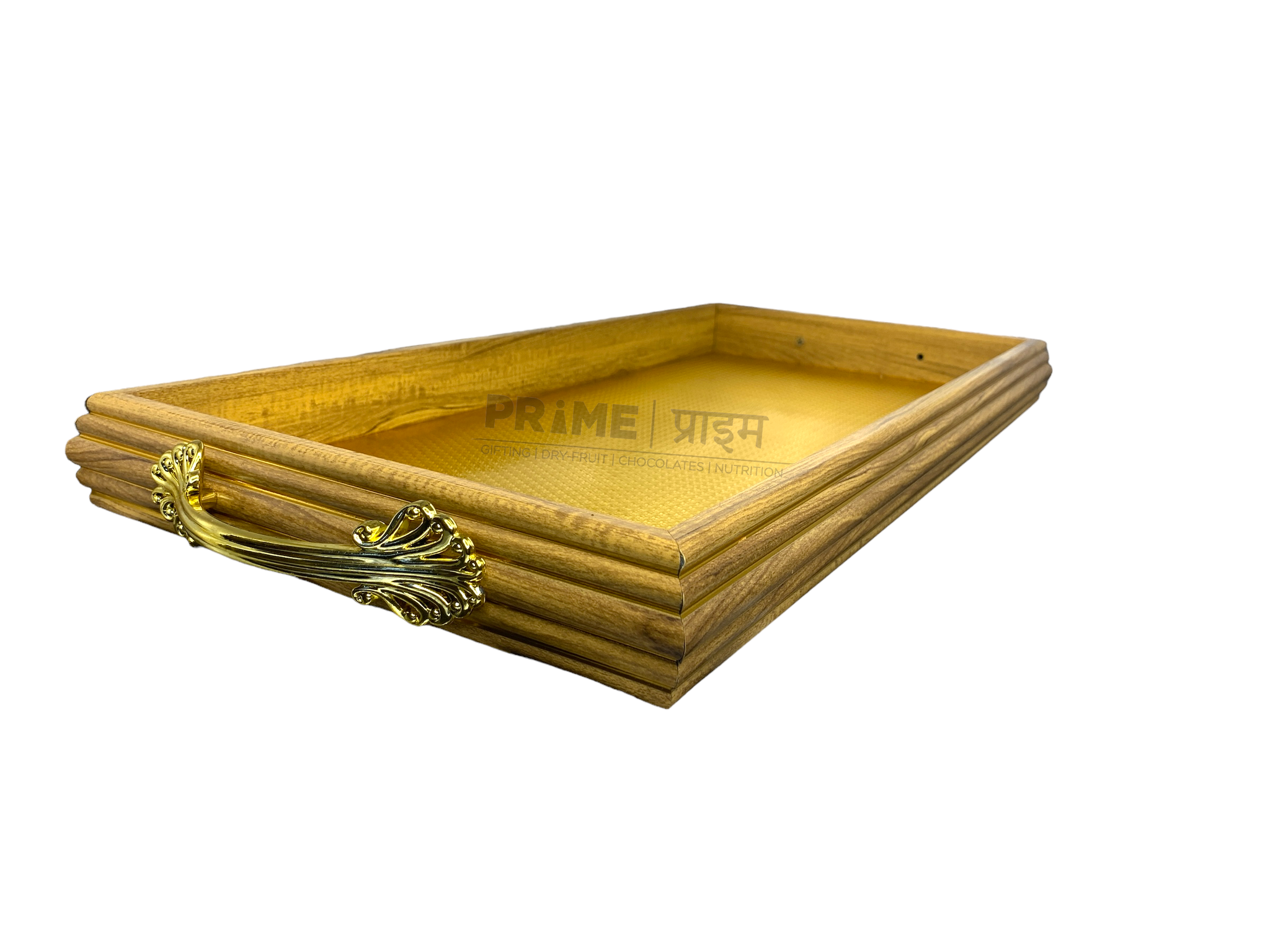 Copper Color Rectangular Wooden Tray_2