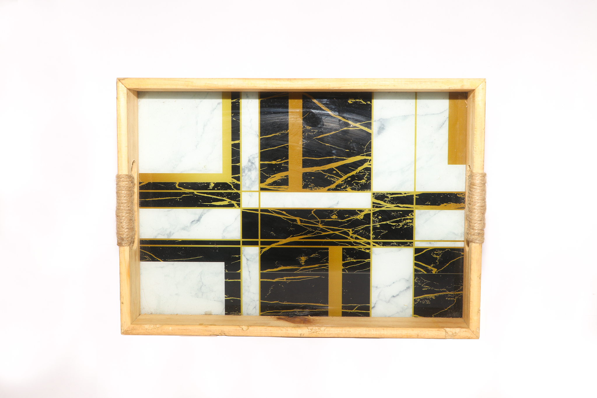 Abstract Rectangular Wooden Tray Small_0