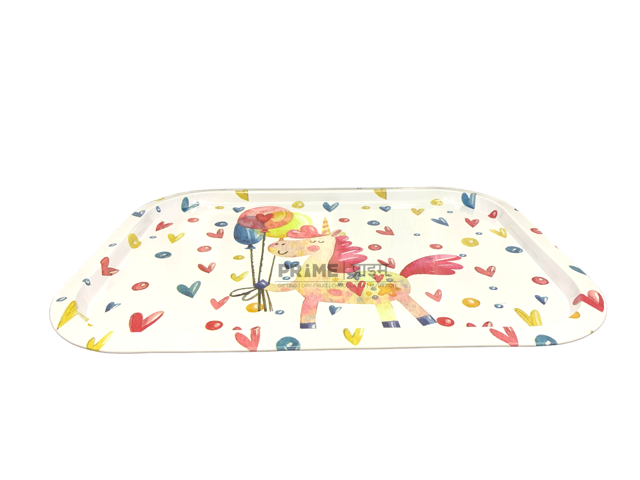 White Rectangulr Unicorn Metal Tray_1