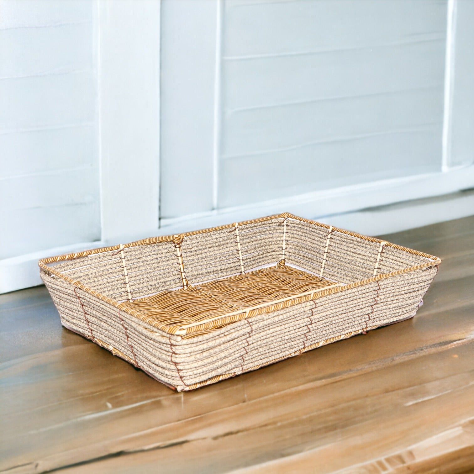 Marble paper Weaved Rattan Rectangle Tray_1