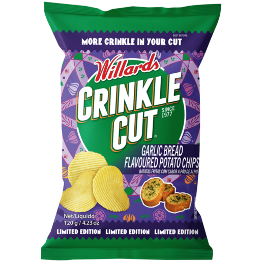 Willards Crinkle Cut Garlic Bread Flavour 120g_0