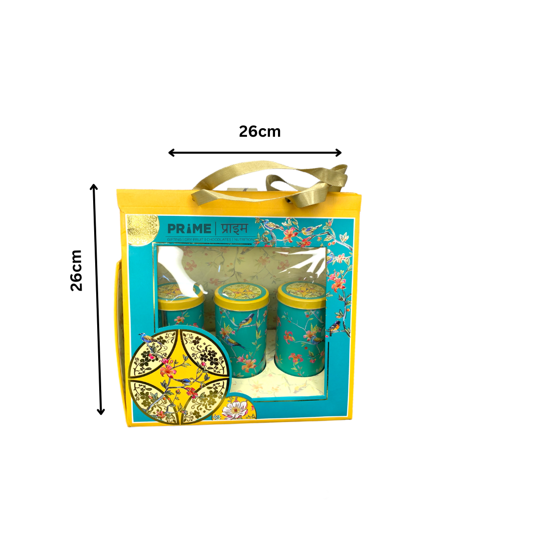 Pyramid Hamper Box 3 Jars 10x10x6 in - Sky Blue_0