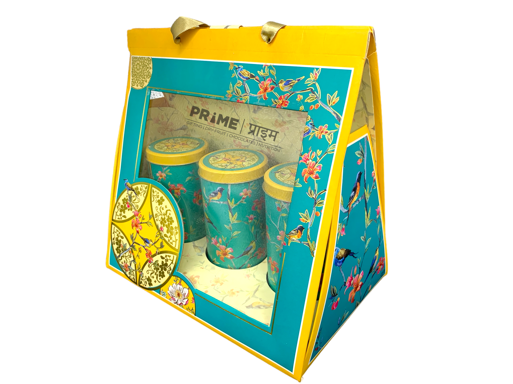 Pyramid Hamper Box 3 Jars 10x10x6 in - Sky Blue_4