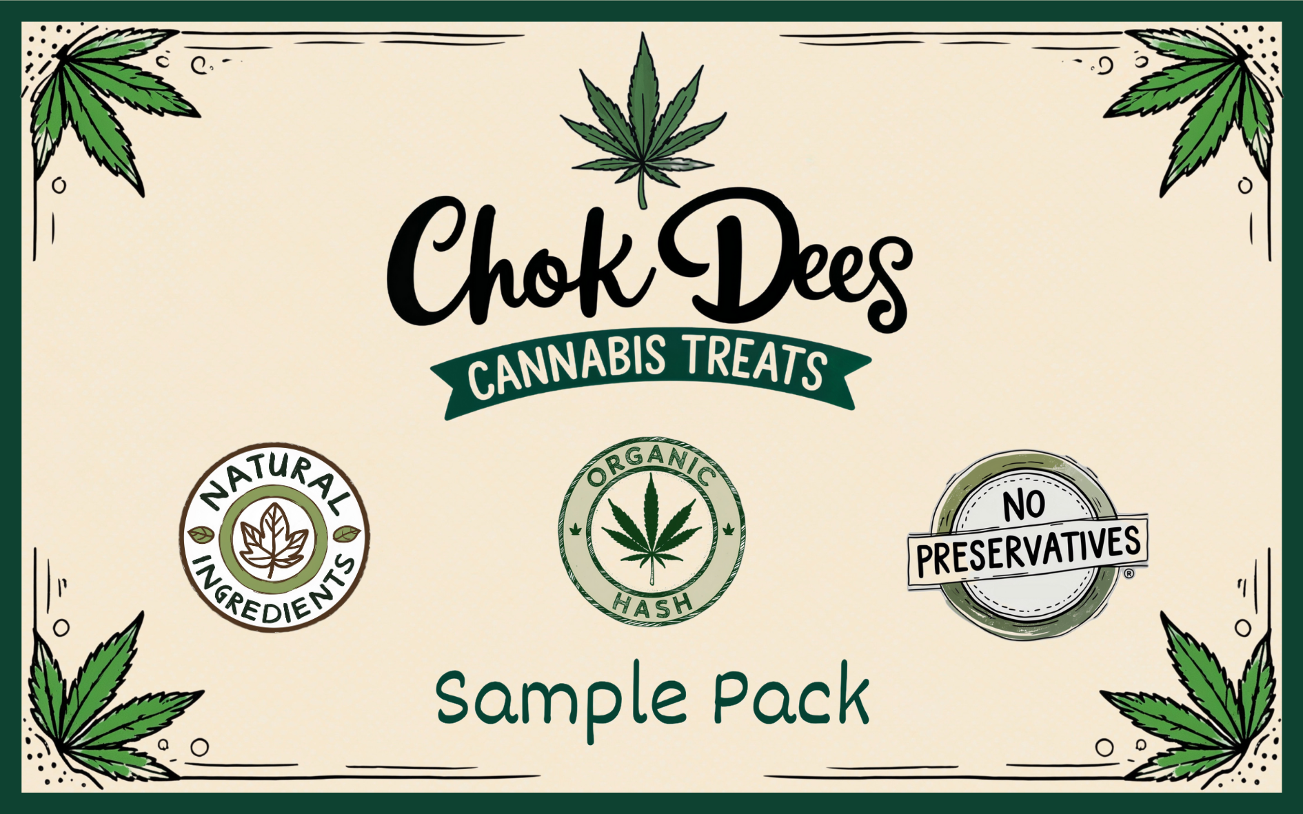 Sample Pack / ชุด ขนาดทดลอง (1x Chocolate bar, 1x Brownie, 1x Cookie, 1 Jar of Gummies, 1g of Hash_0