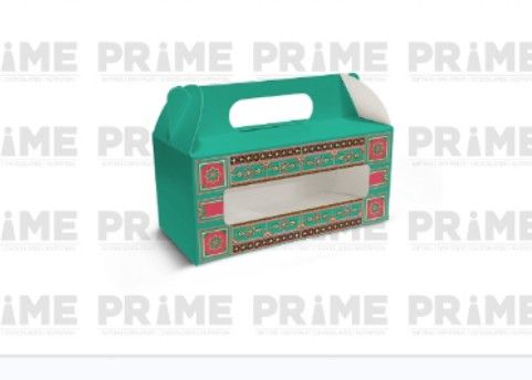 Teal Ornamental Hamper Box with Handle and Window_1