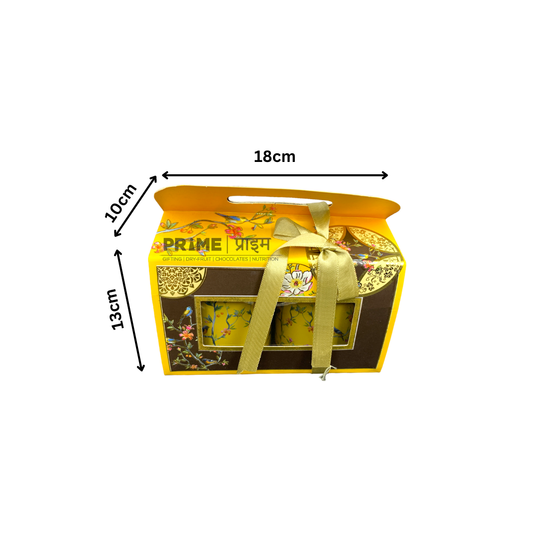 Delight Rectangle Hamper Box 2 Jars 7x5x3.5 in - Yellow_0