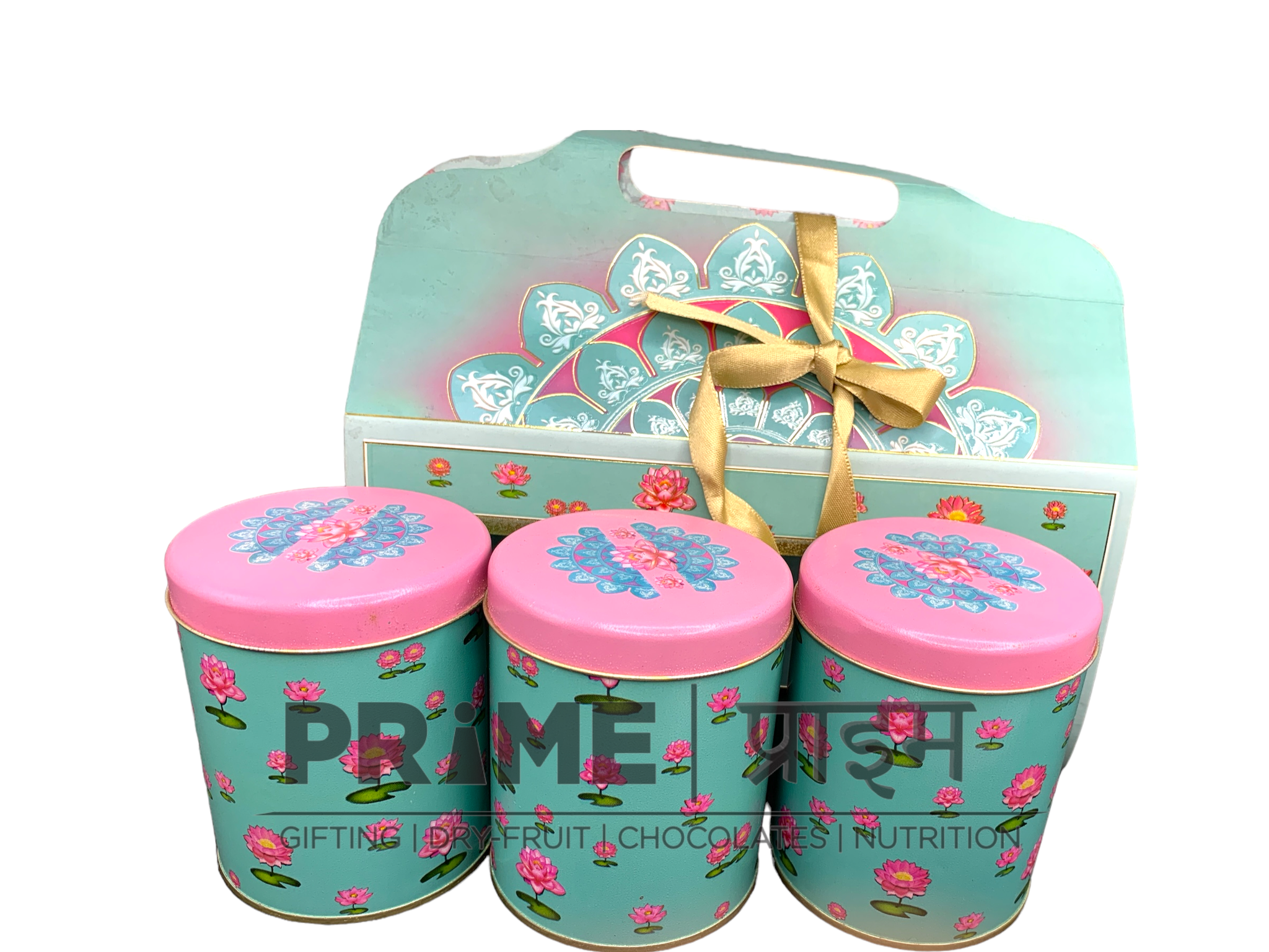 Delight Rectangle Hamper Box 3 Jars 10x6x3.5 in - Sky Blue_3