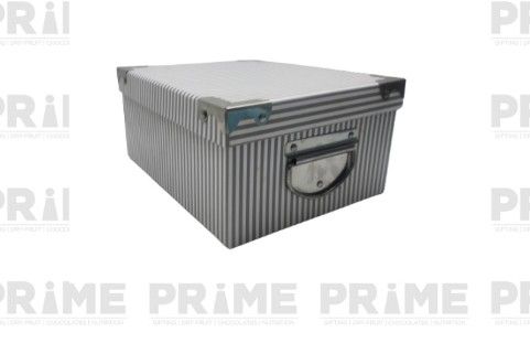 Grey White Lining Rectangular Hardpaper Box With Steel Handles On Sides (Size 3)_1