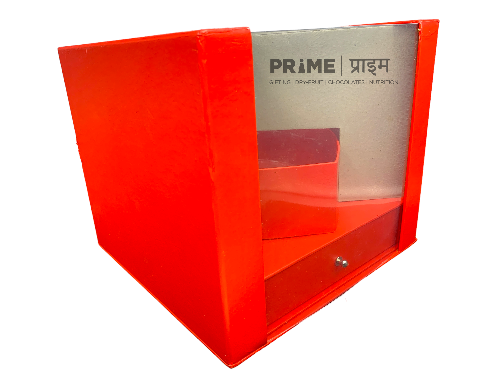 Red Square Box Heart Shape with Transparent Lid and Secret Drawer_2