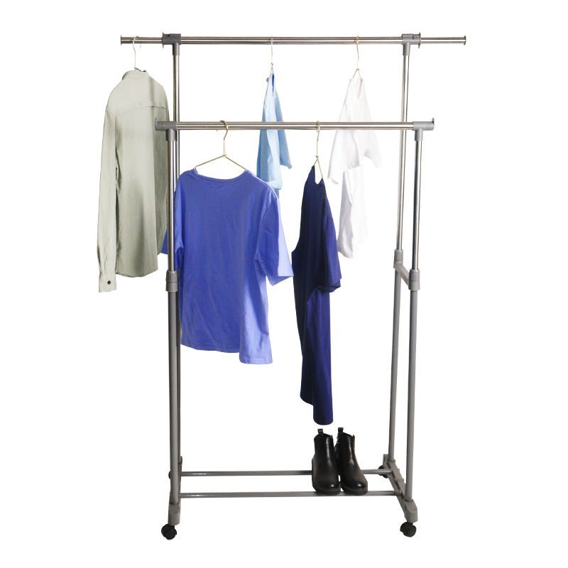  Double Pole Cloth Hanging Rack_3