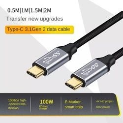  1.0M Type C to Type C Cable For Macbook PD 100W 5A USB 3.1 10Gbps ThunderBolt_1