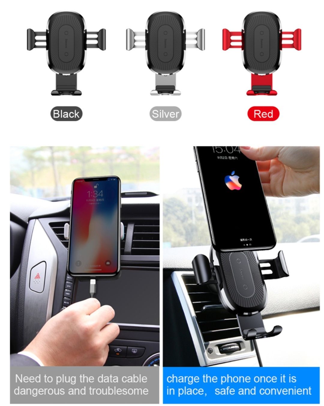 BASEUS Car Phone Holder and Wireless Charger_8