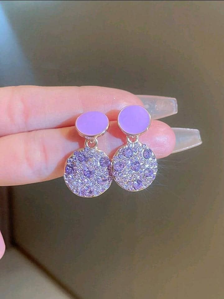 Purple Round Hoop Earrings_1