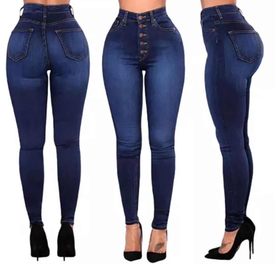 Women Denim Jeans Front Buttoned_0