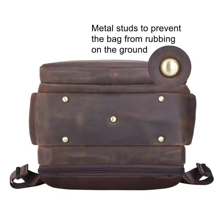 Computer Backpack Duffle Bag Genuine Leather_5