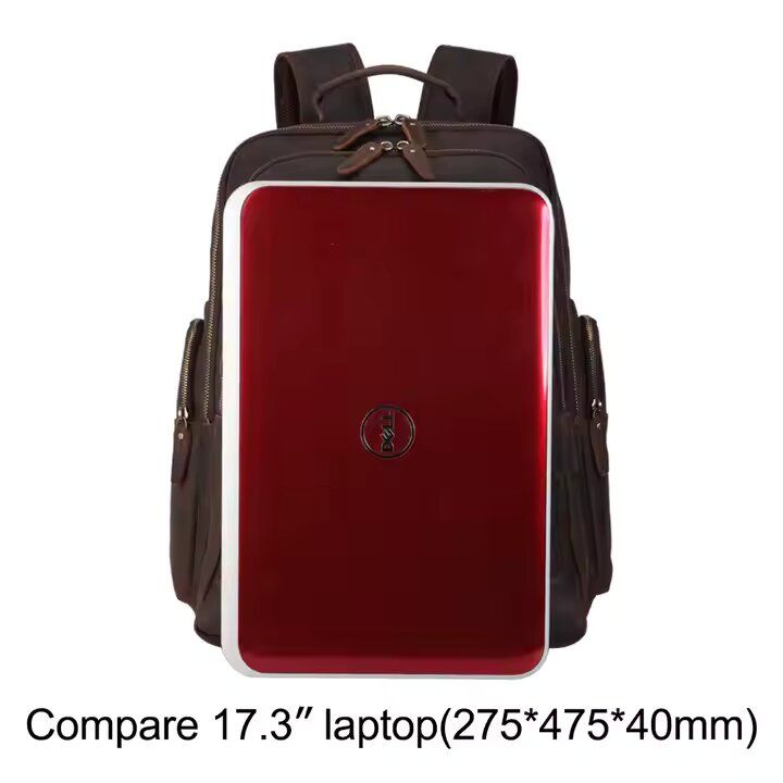 Computer Backpack Duffle Bag Genuine Leather_3