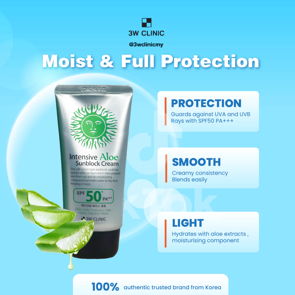 3W Clinic Intensive Aloe Sunblock Cream 70ml_2