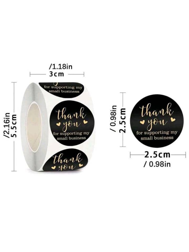 100 pcs Adhesive Stickers Labels "Thank You"_4