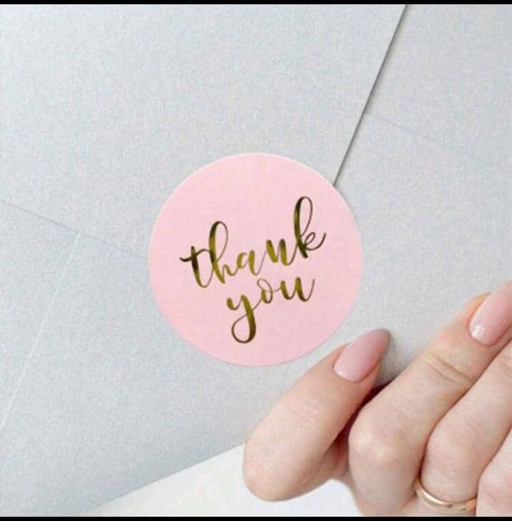 100 pcs Adhesive Stickers Labels "Thank You"_5