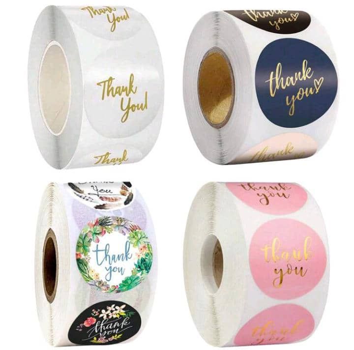 100 pcs Adhesive Stickers Labels "Thank You"_6