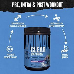 Clear Whey Isolate blueberry acai 20servs ANIMAL_2