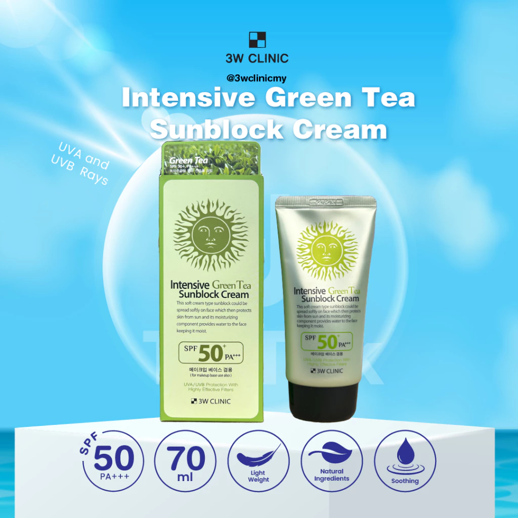 3W Clinic Intensive Green Tea Sunblock Cream 70ml_1