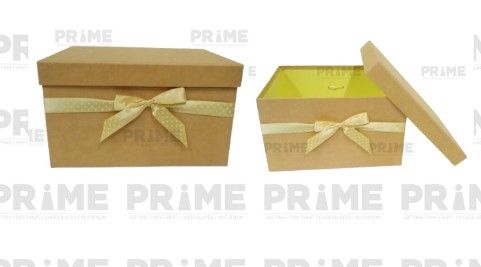 Light Brown Rectangle Hardpaper Box With Integrated Ribbon (size 1)_1