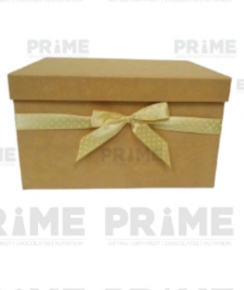 Light Brown Rectangle Hardpaper Box With Integrated Ribbon (size 2)_1