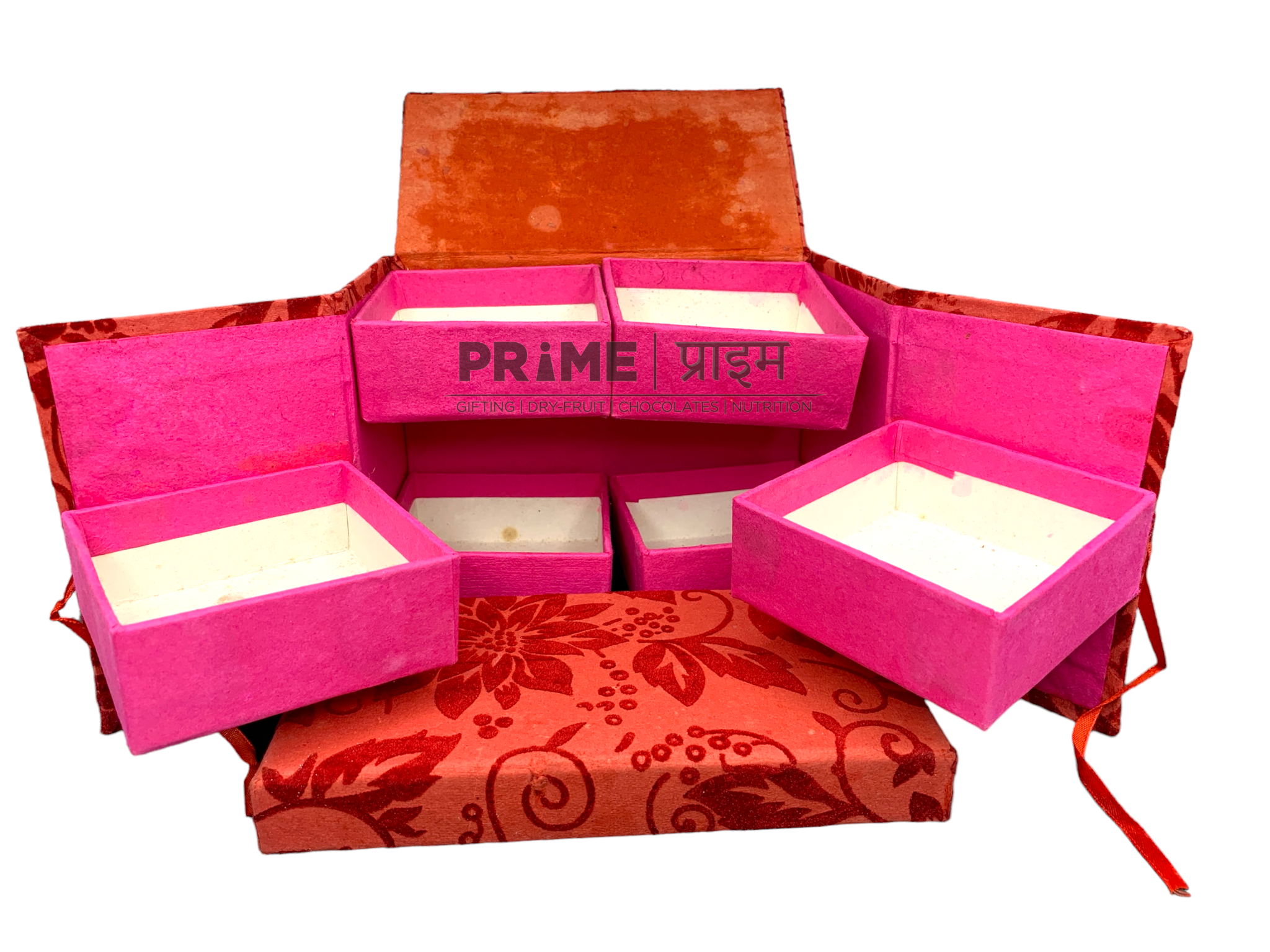 Floral Printed Rectangular Multiple Partition Surprise Hardpaper Box_1