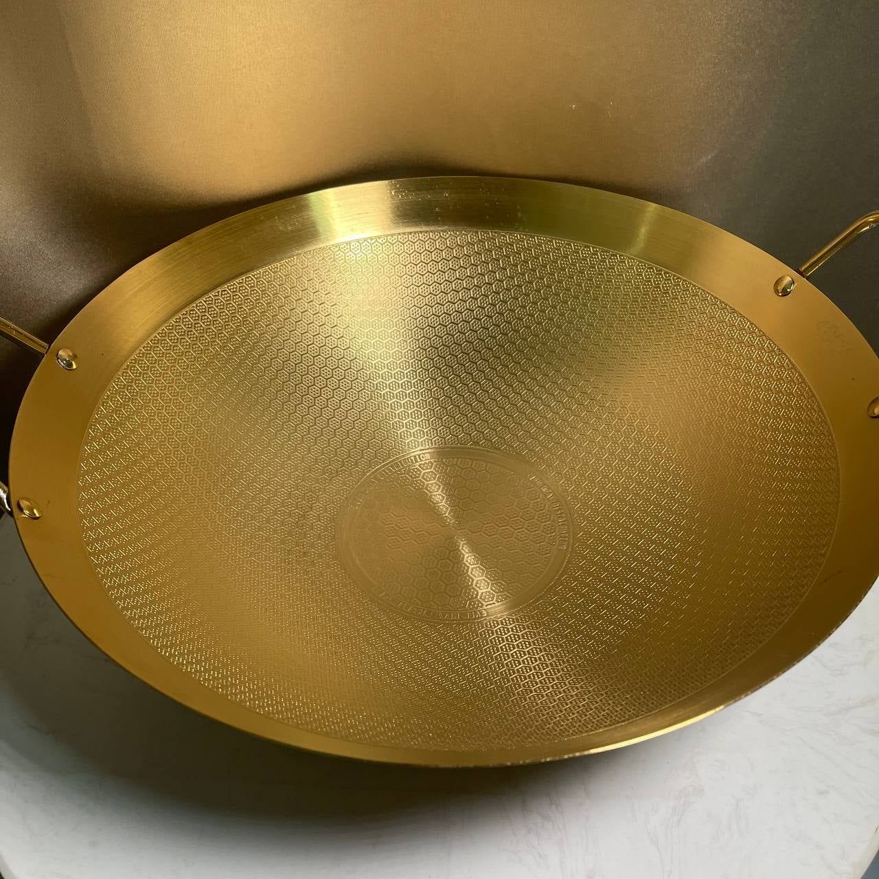 Gold Honeycomb Full Stainless-Steel Wok 40cm Large CODE: K110_0