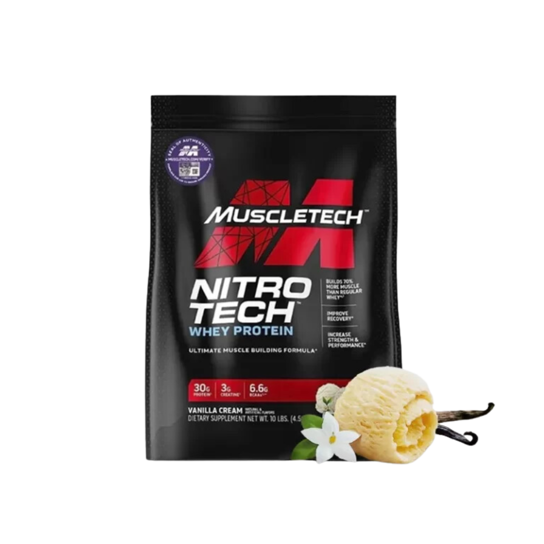 Nitro Tech Whey protein vainilla 10lbs MUSCLETECH _0