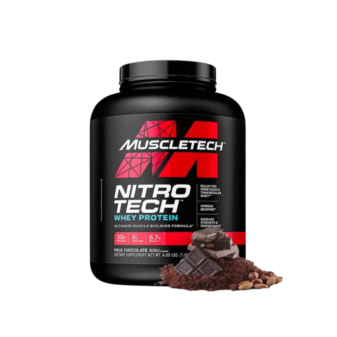 Nitro Tech Whey protein chocolate 4lbs MUSCLETECH _0