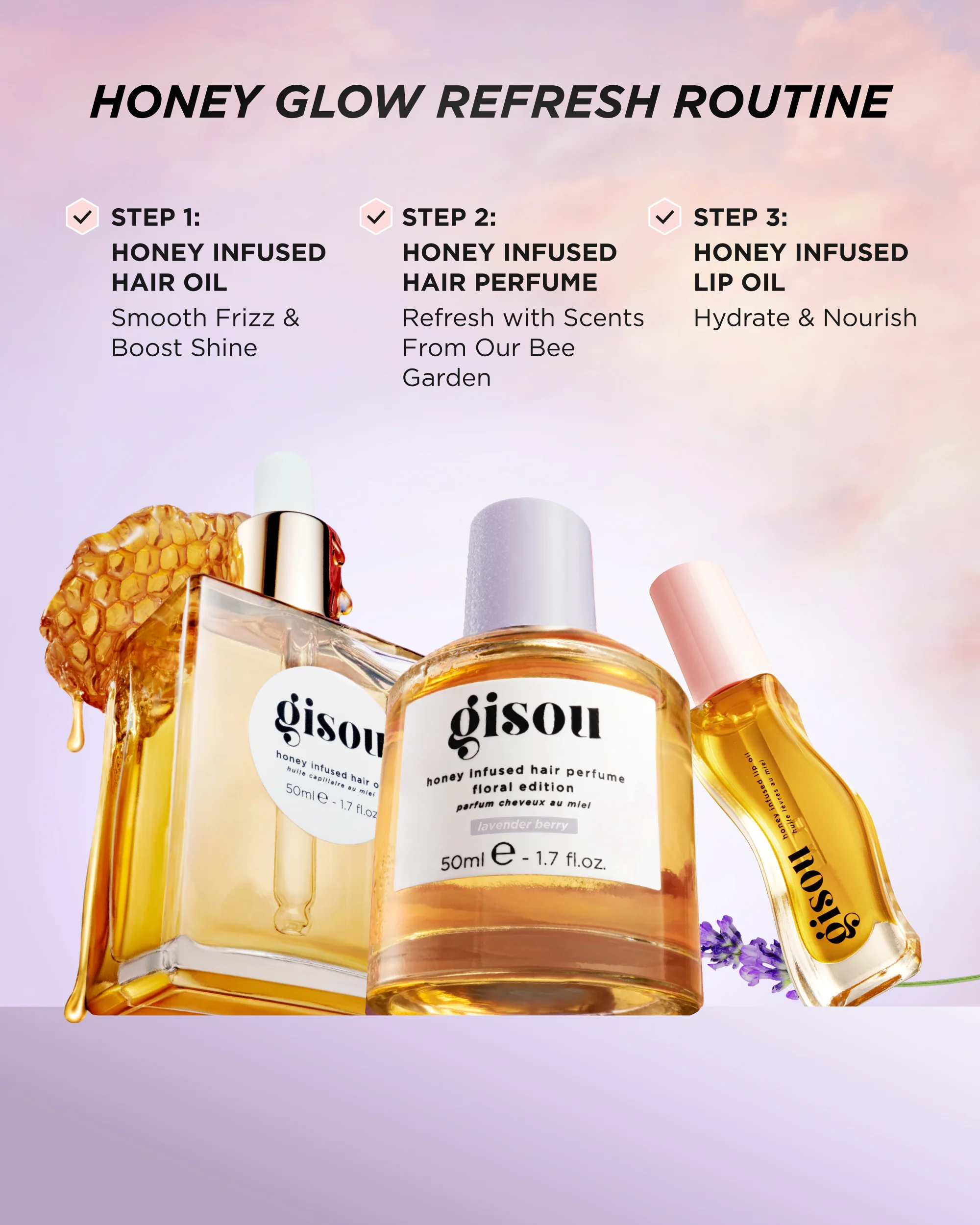 Gisou Honey Infused Hair Perfume 50ml - Lavender Berry_3