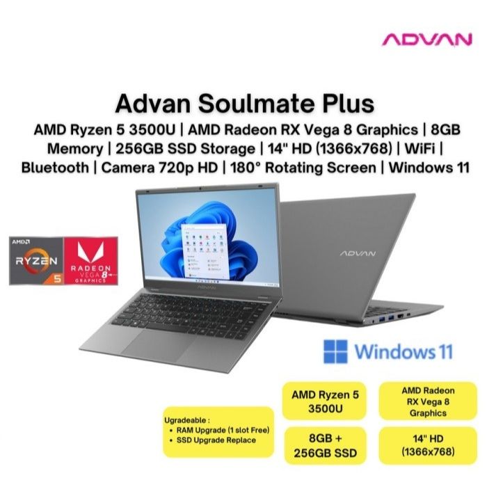 Advan Soulmate Plus - Ryzen 5 3500u / 8GB / 256GB_0