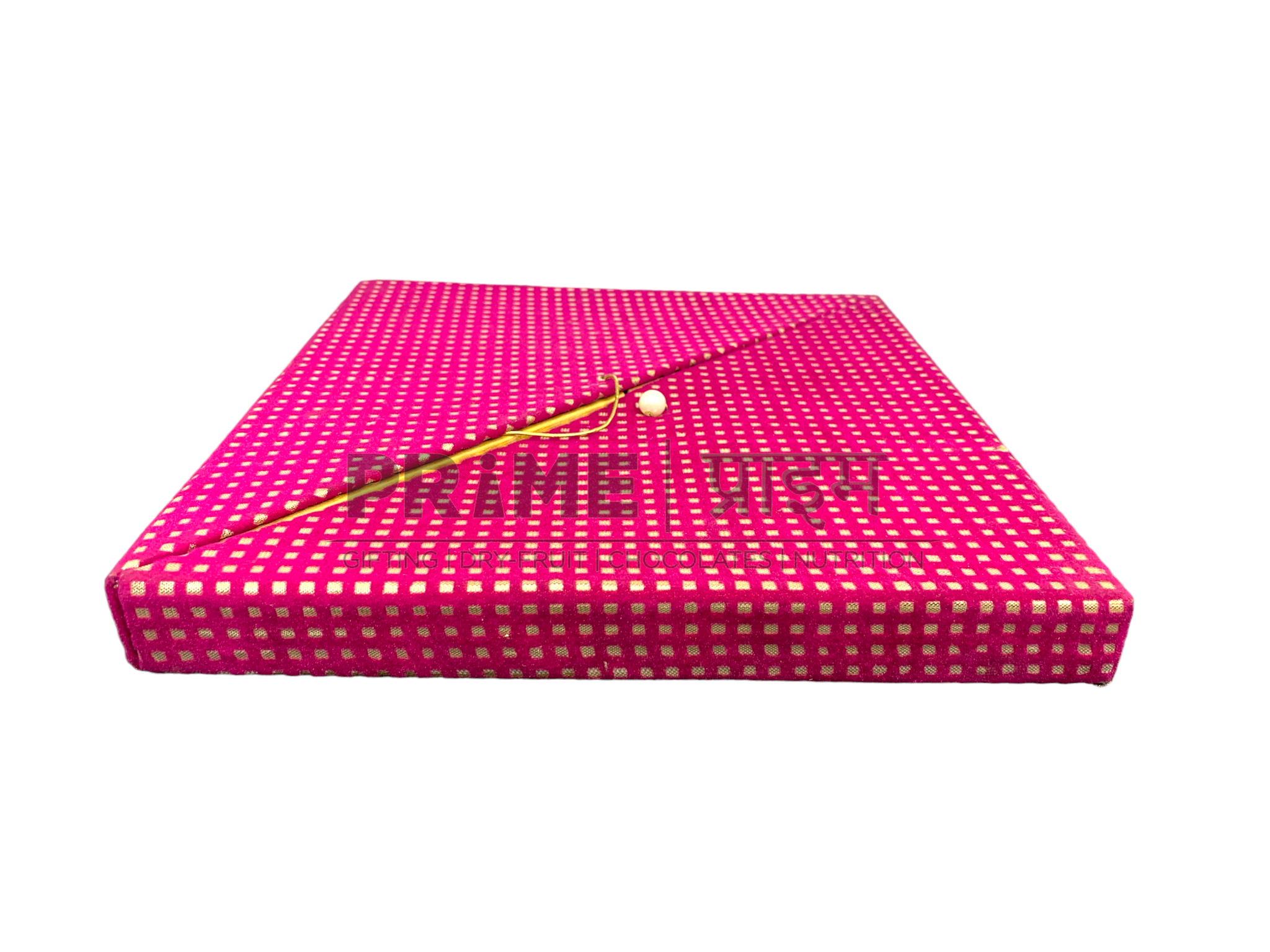 Pink Four Partition Square Shaped Split Opening Hardpaper Dry Fruit Box_1