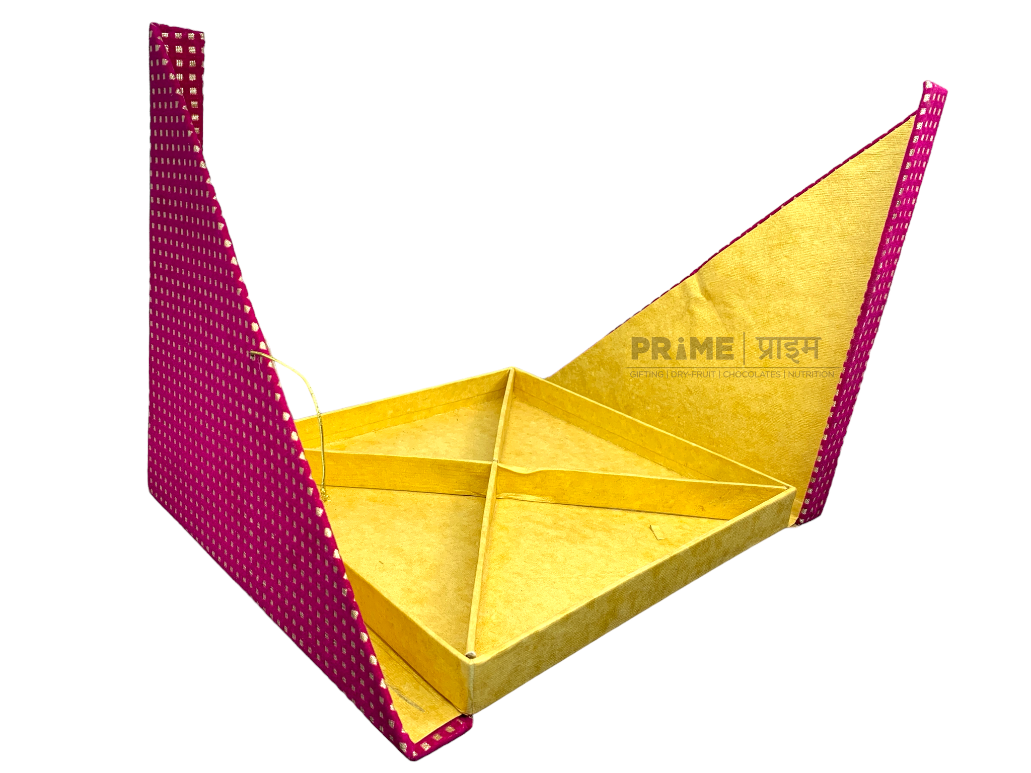 Pink Four Partition Square Shaped Split Opening Hardpaper Dry Fruit Box_3