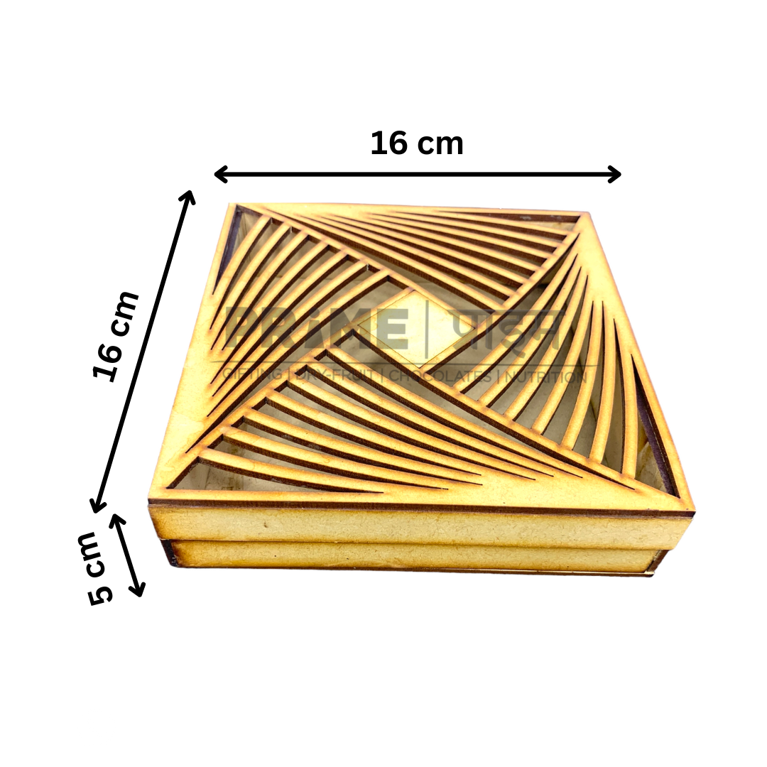 Kraft Color Square Designer Laser Cut MDF Box 6x6_0