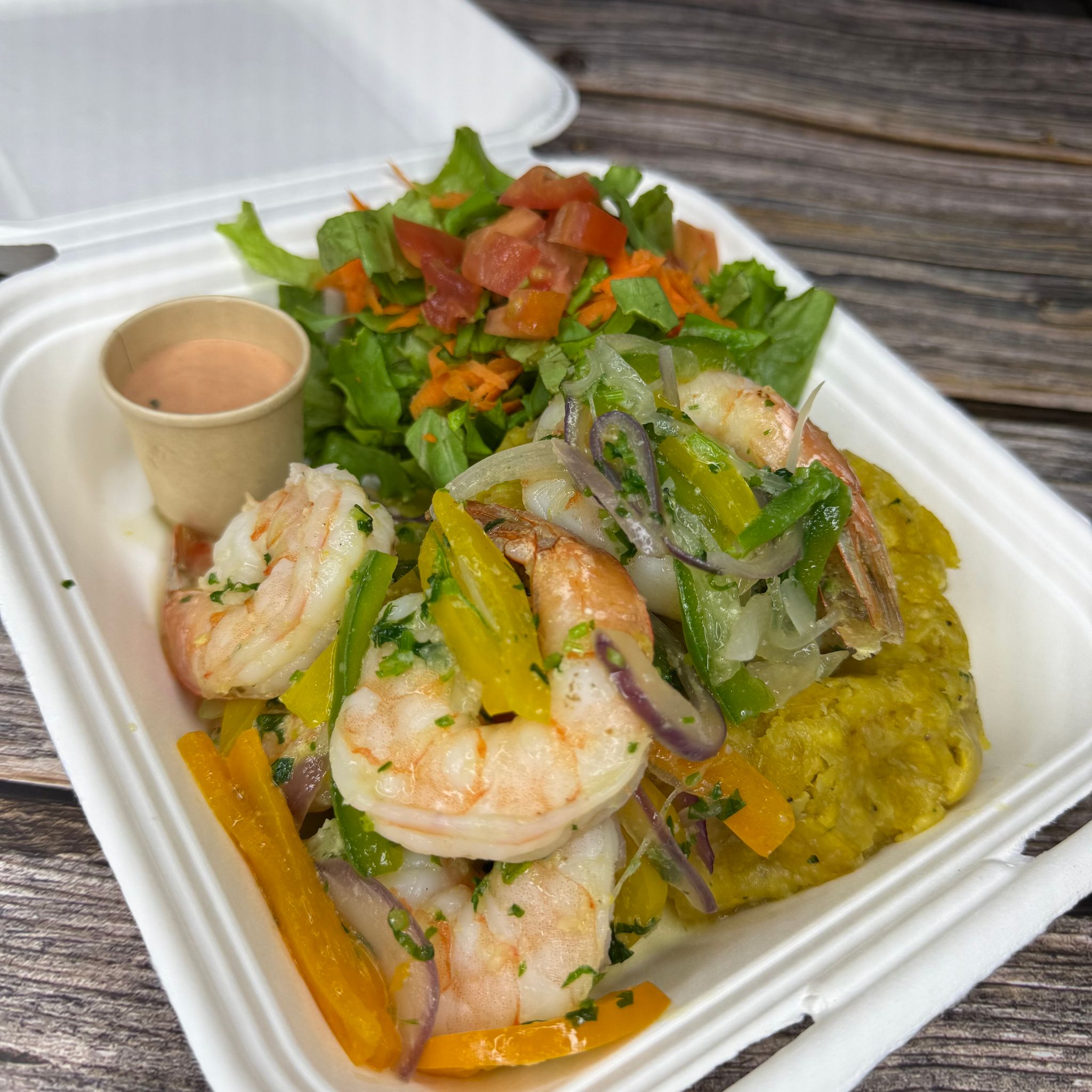 Mofongo Relleno Camarones Salteados (Pan-Seared Shrimp)_0