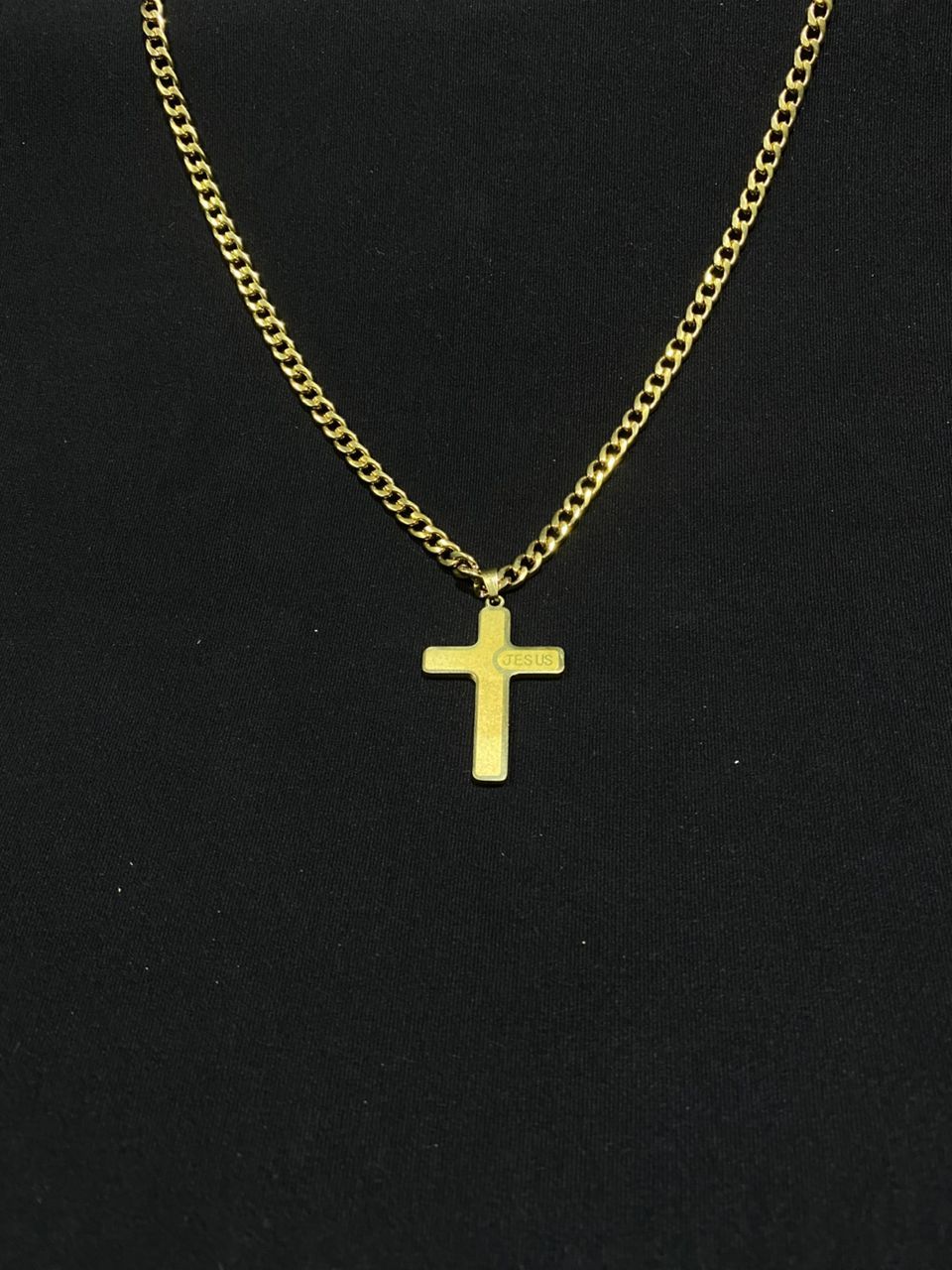 Classic Gold Cross Pendant Necklace_0