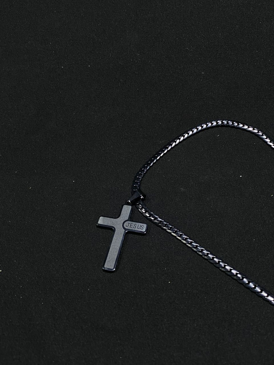  Black Cross Pendant Necklace_1