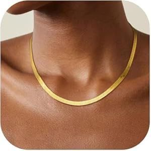  Sleek Gold Plated Snake Chain Necklace_2