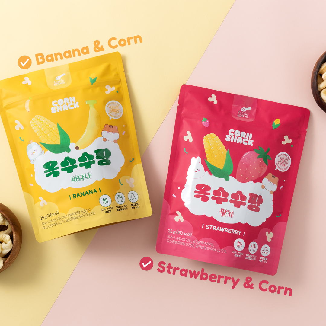 LITTLE SPOON [NEW] Banana & Strawberry Corn Snacks_1